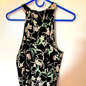 Le Lis black sleeveless top with floral design